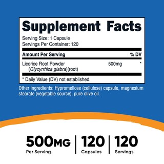 Foto 2 | Suplemento Nutricost De Raíz De Regaliz 500 Mg 120 Cápsulas - Venta Internacional.