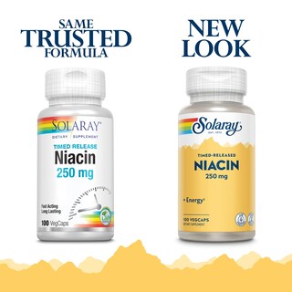 Foto 2 | Suplemento Solaray De Niacina De Liberación Prolongada De 250 Mg Para La Salud De La Piel - Venta Internacional.