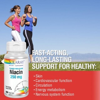 Foto 4 | Suplemento Solaray De Niacina De Liberación Prolongada De 250 Mg Para La Salud De La Piel - Venta Internacional.