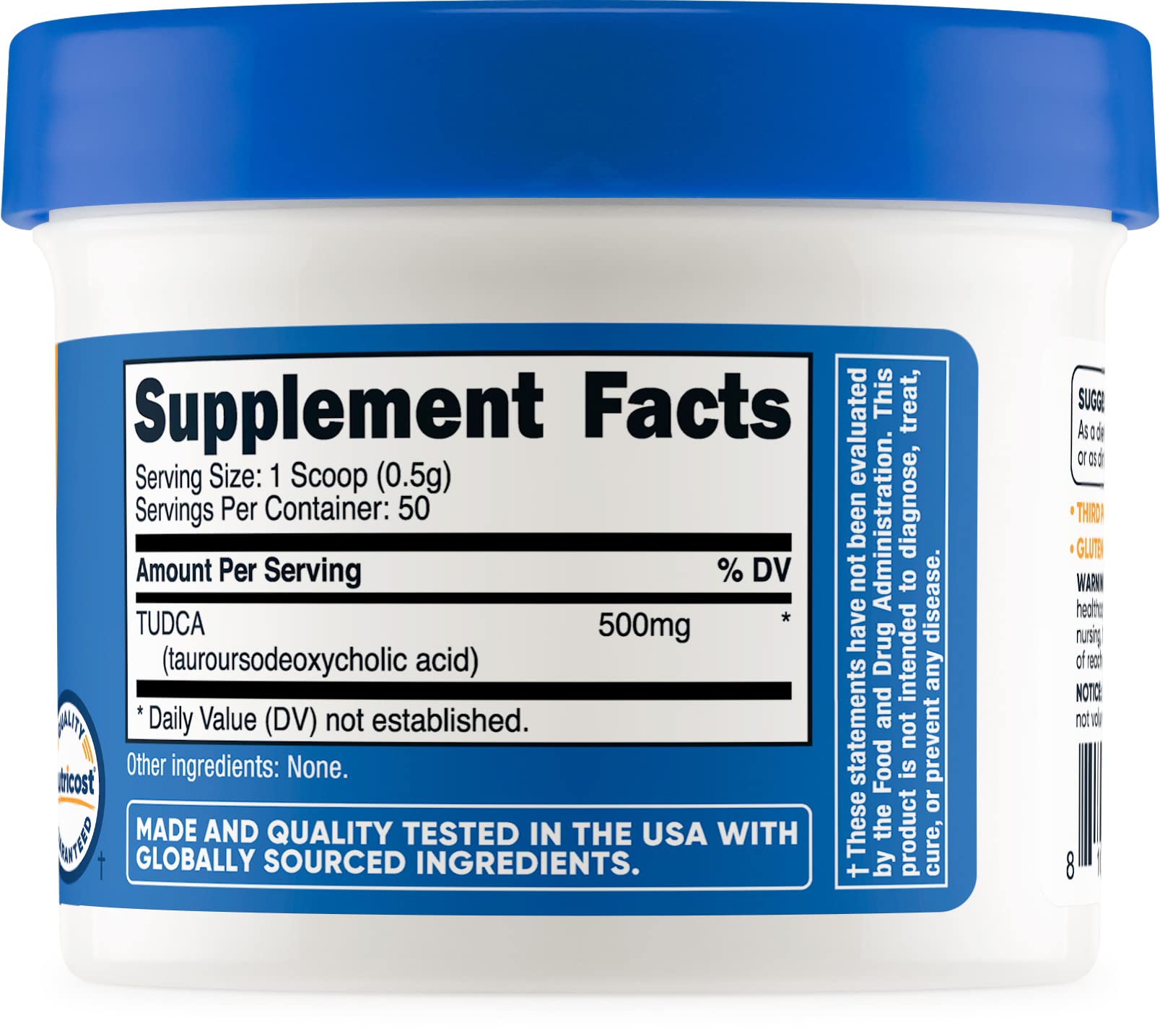 Foto 5 pulgar | Suplemento Nutricost Tudca Powder 25 G (ácido Tauroursodesoxicólico) - Venta Internacional.