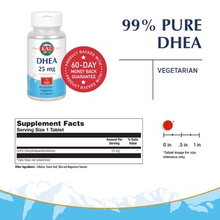 Foto 2 | Suplemento Kal Dhea En Tabletas Vegetarianas De 25 Mg, 60 Unidades - Venta Internacional.