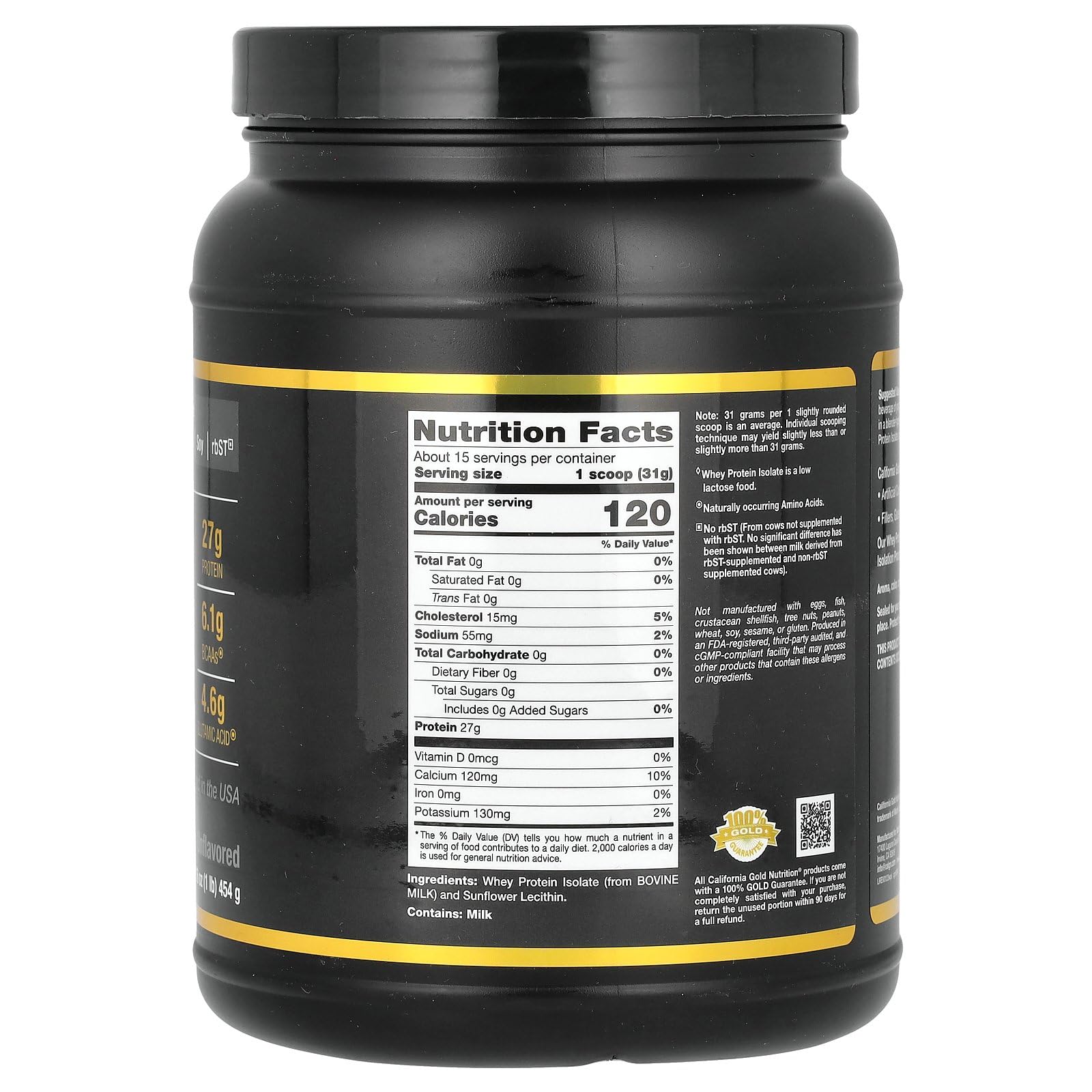 Foto 3 pulgar | Proteína De Suero Aislada California Gold Nutrition Sport 454 G - Venta Internacional.