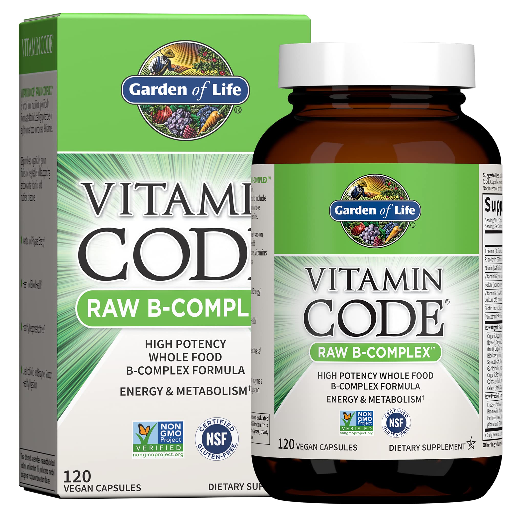 Foto 1 | Suplemento Garden Of Life Vitamin B Complex 120 Cápsulas - Venta Internacional.