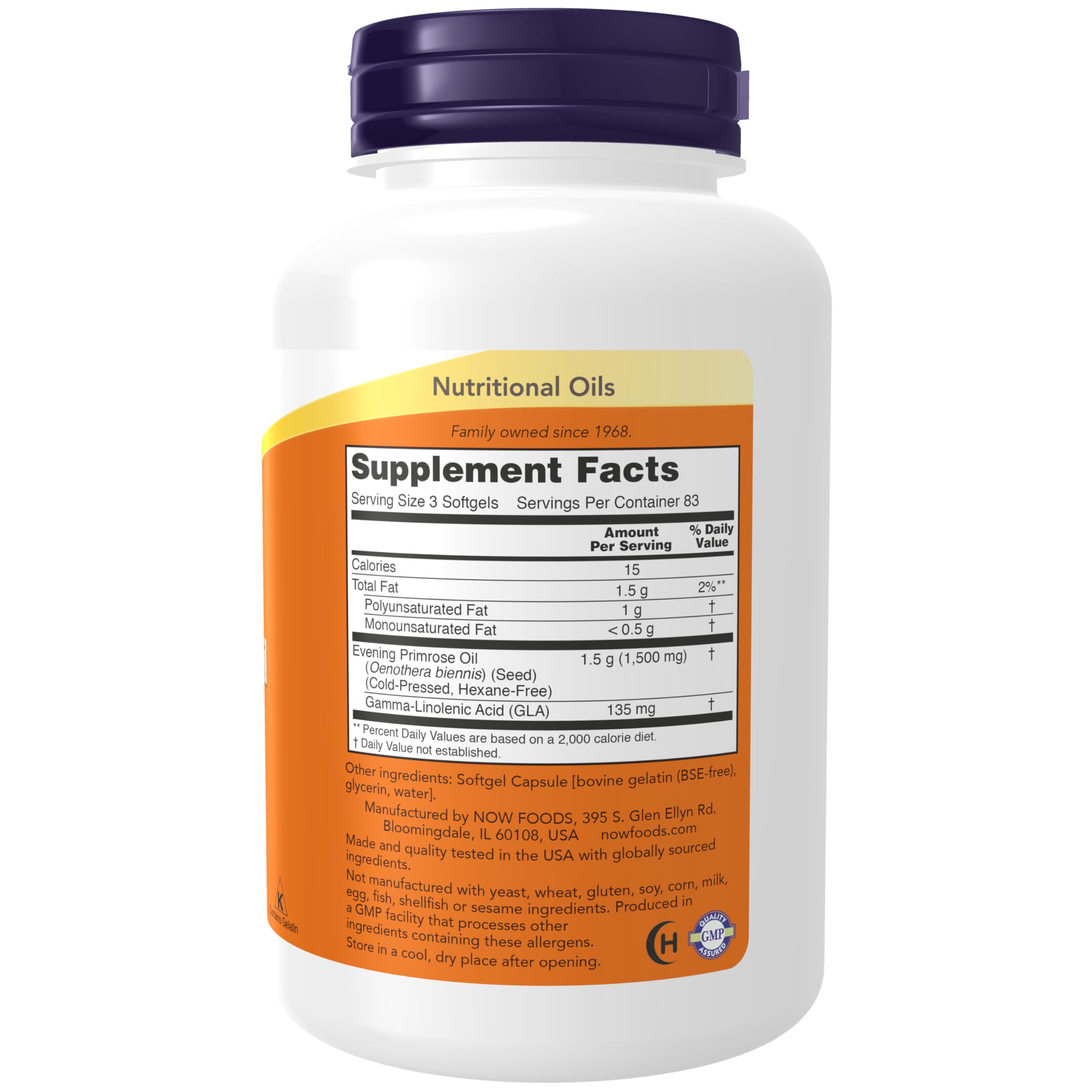 Foto 3 pulgar | Aceite De Onagra Supplements Now Foods, 500 Mg, 250 Cápsulas Blandas - Venta Internacional.