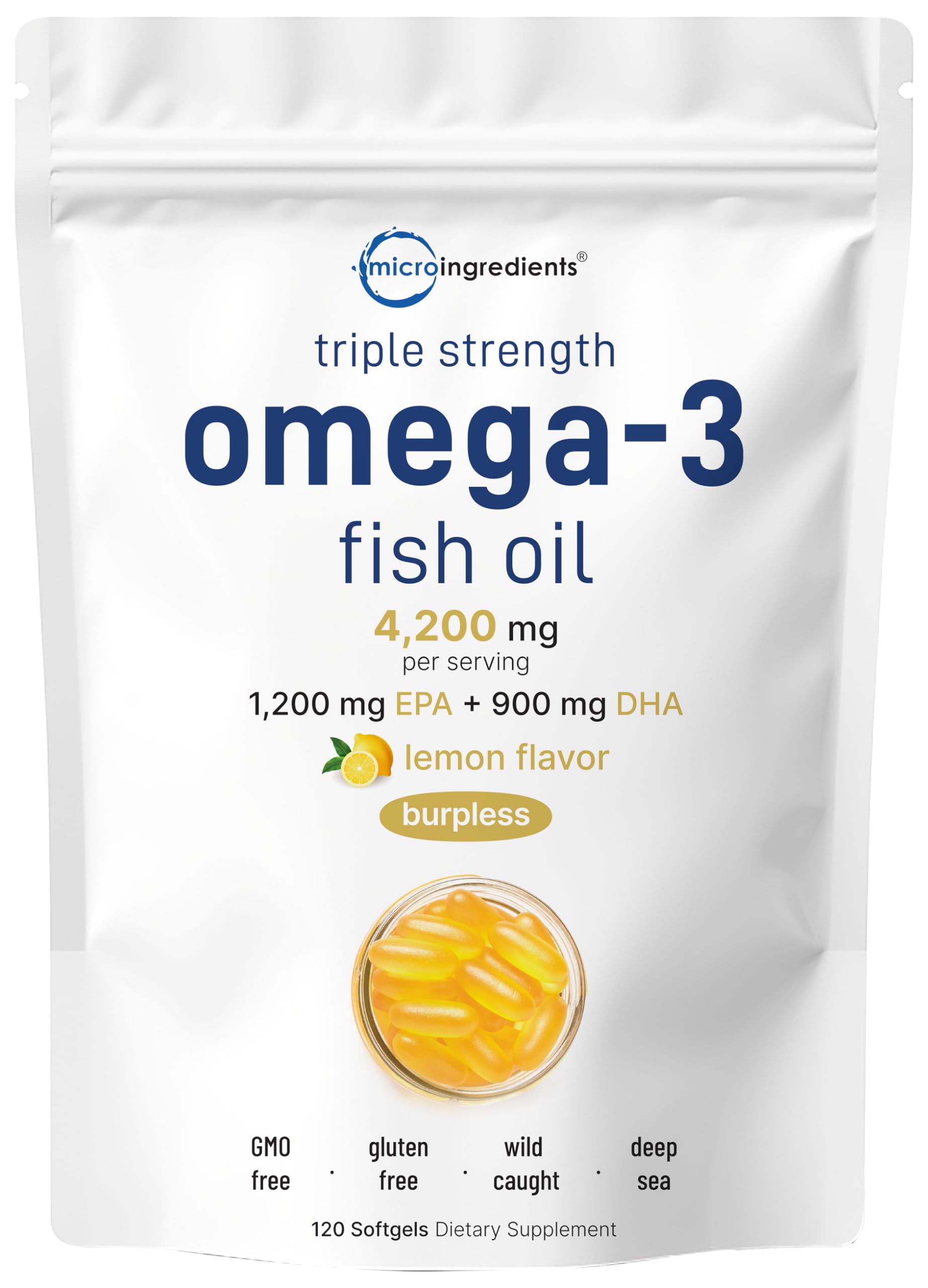 Foto 2 pulgar | Suplementos: Microingredientes: Aceite De Pescado Omega 3 De Triple Potencia - Venta Internacional.