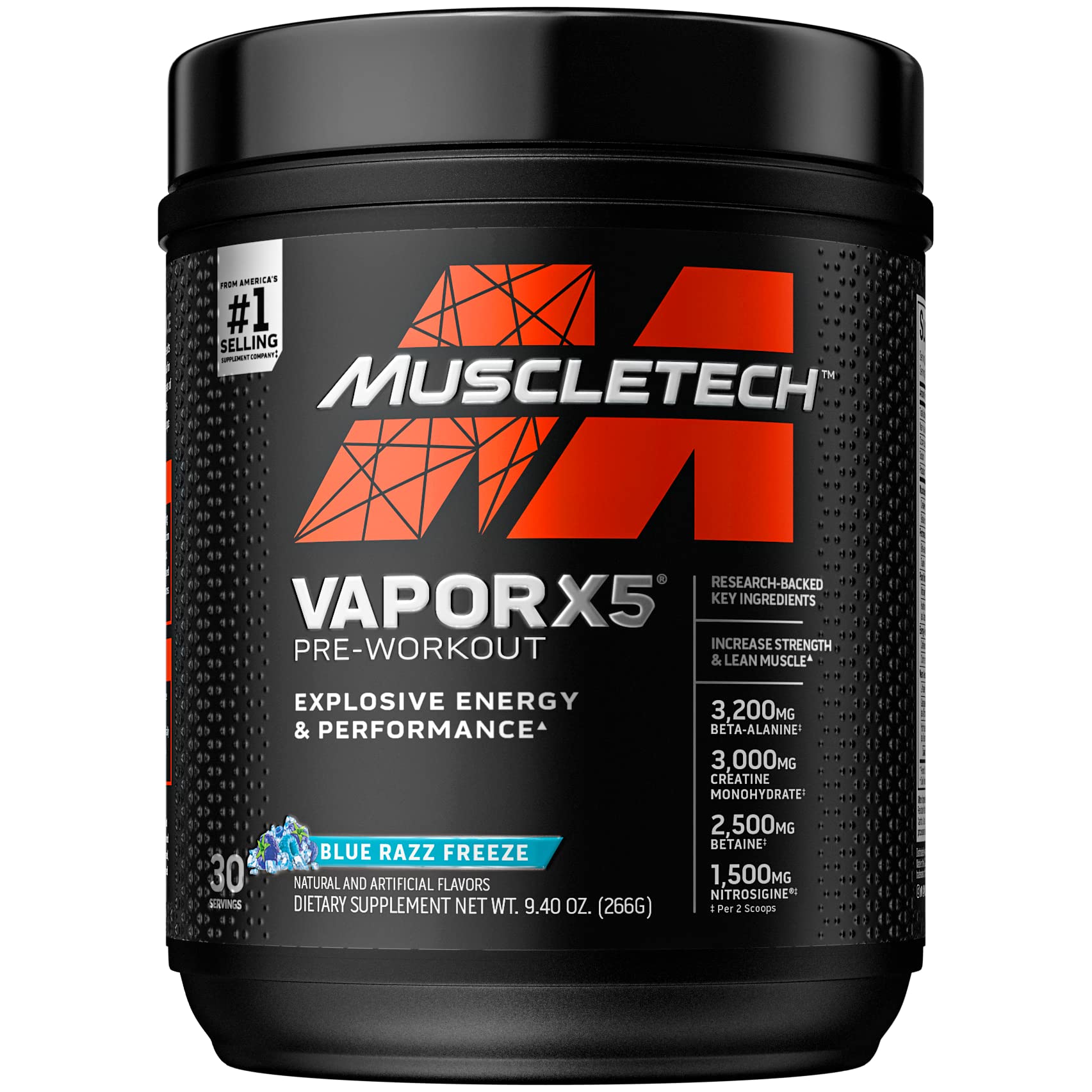 Foto 1 | Polvo Para Antes Del Entrenamiento Muscletech Vapor X5 Blue Raspberry - Venta Internacional.