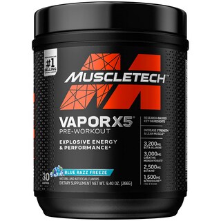 Foto 1 | Polvo Para Antes Del Entrenamiento Muscletech Vapor X5 Blue Raspberry - Venta Internacional.