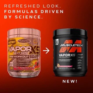 Foto 2 | Polvo Para Antes Del Entrenamiento Muscletech Vapor X5 Blue Raspberry - Venta Internacional.