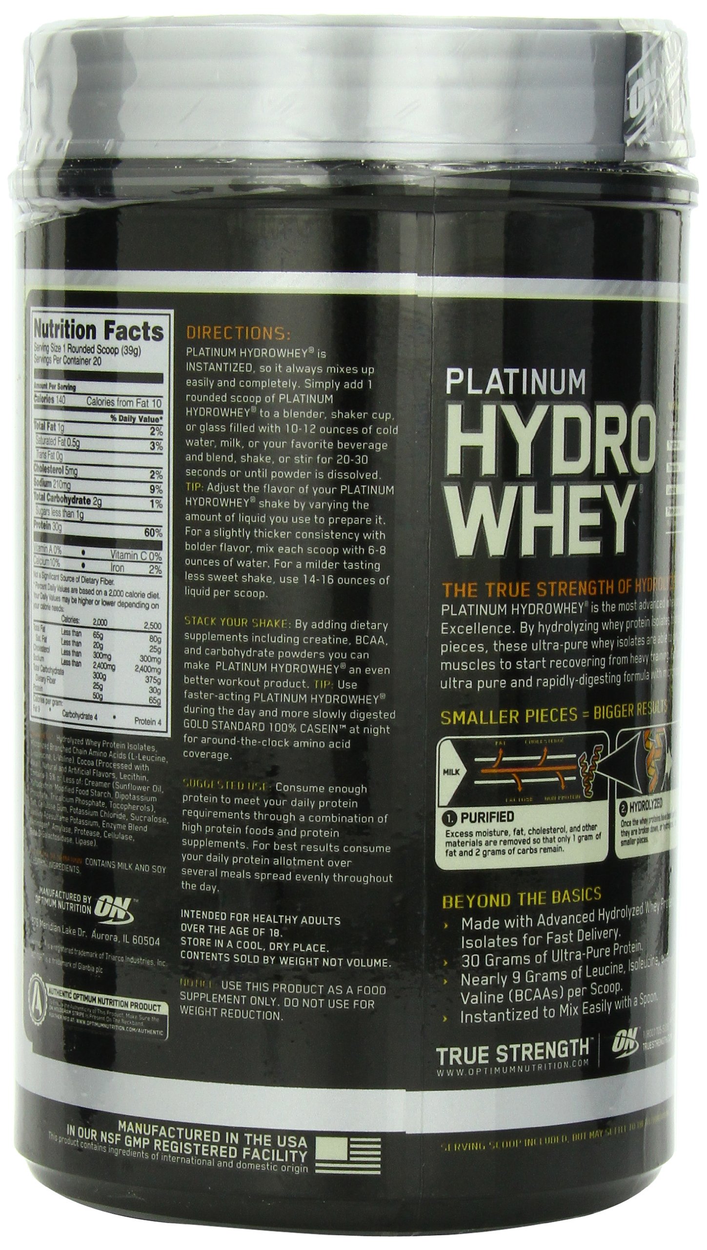 Foto 4 pulgar | Proteína En Polvo Optimum Nutrition Platinum Hydro Whey 800 G - Venta Internacional.