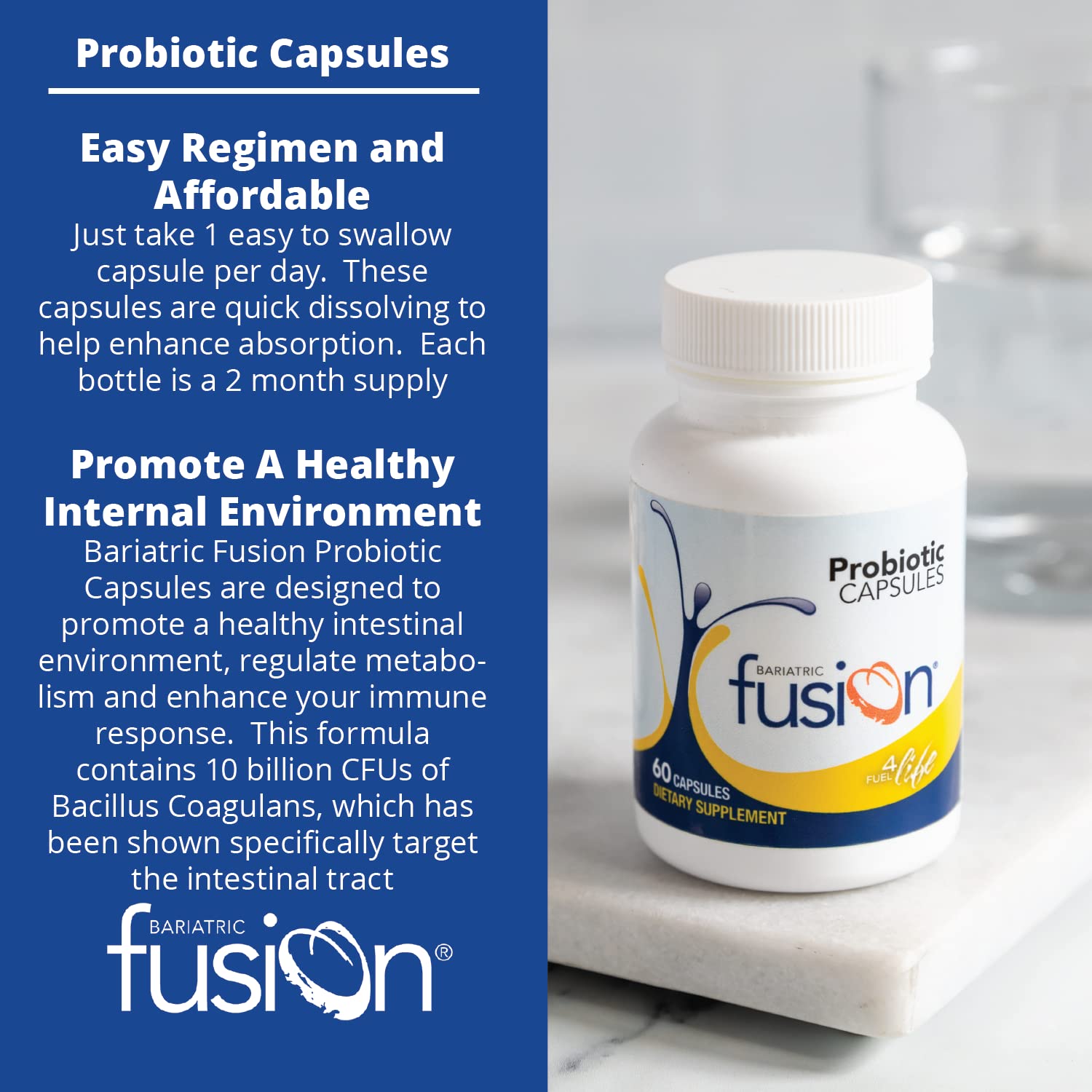 Foto 4 | Cápsula Probiótica Bariatric Fusion, 10 Mil Millones De Cfu, 60 Unidades - Venta Internacional.