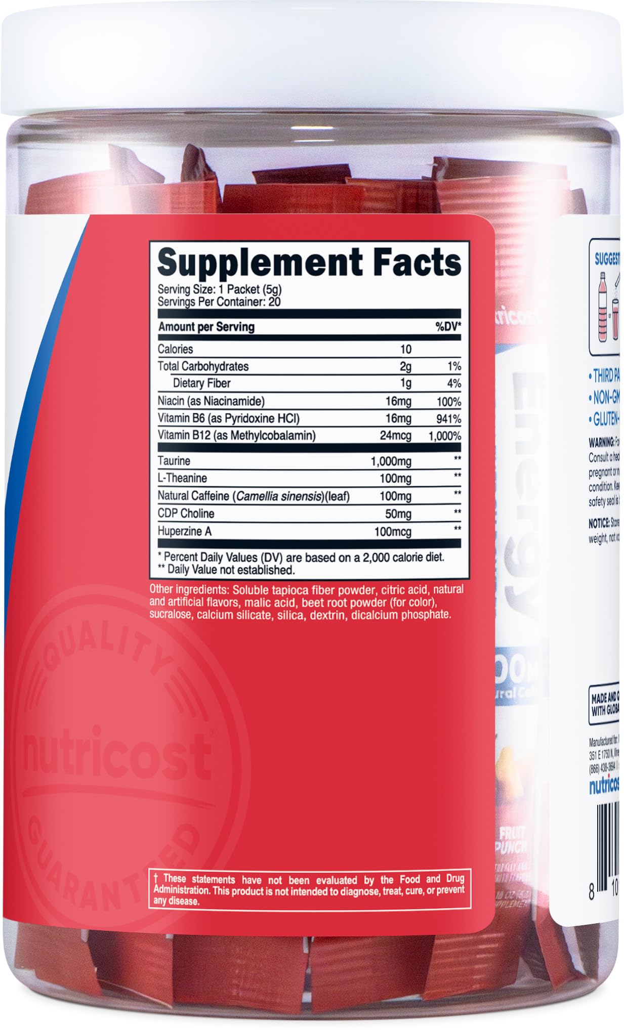 Foto 6 pulgar | Ponche Energético Nutricost Clean Fruit Punch, 20 Porciones - Venta Internacional.