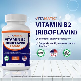 Foto 3 | Suplemento Vitamático De Vitamina B2 (riboflavina) 250 Mg 200 Cápsulas - Venta Internacional.