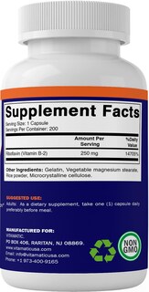 Foto 4 | Suplemento Vitamático De Vitamina B2 (riboflavina) 250 Mg 200 Cápsulas - Venta Internacional.