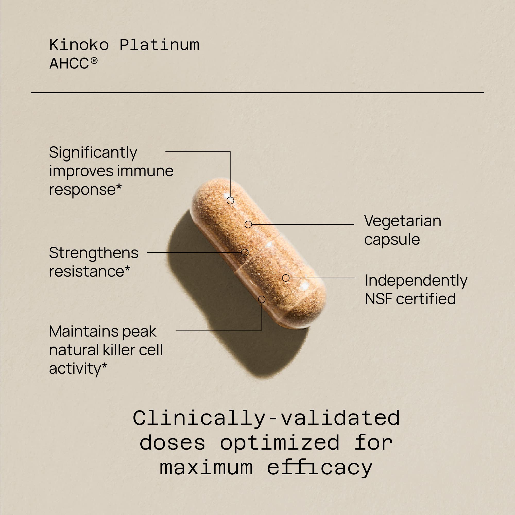 Foto 4 pulgar | Suplemento Quality Of Life Premium Kinoko Platinum Ahcc 750 Mg - Venta Internacional.