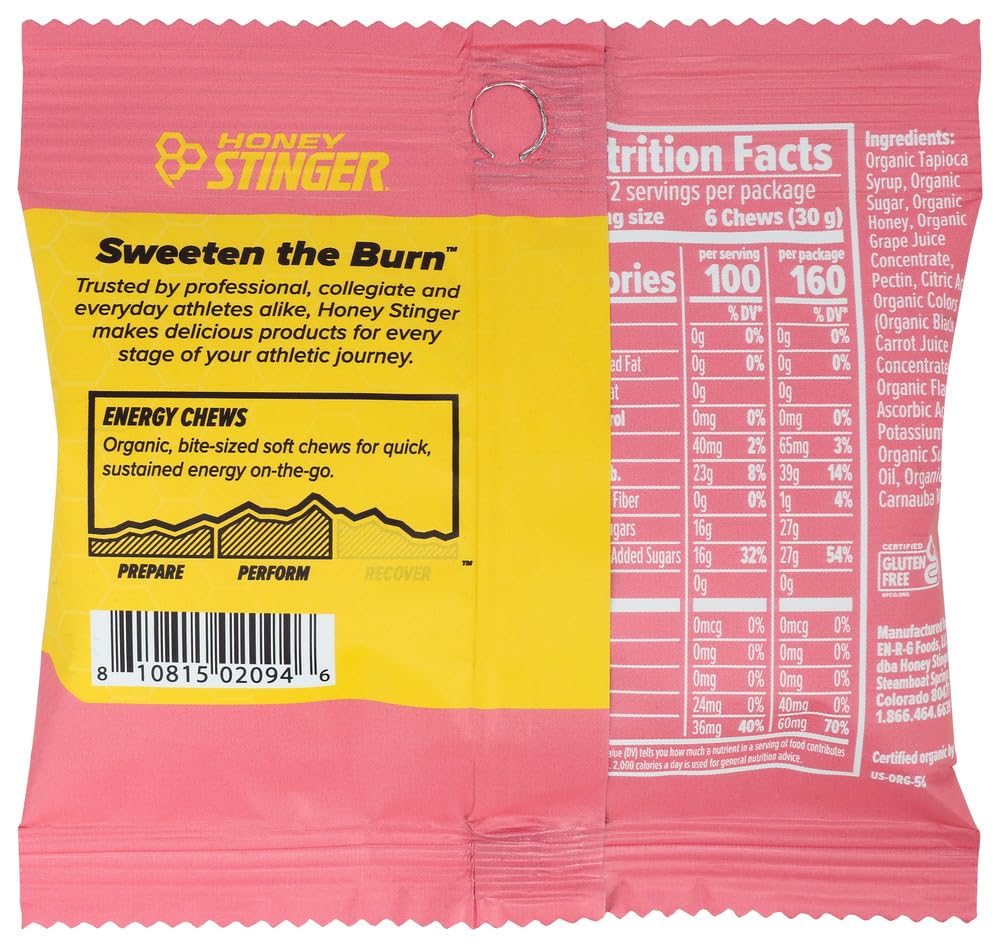 Foto 4 pulgar | Limonada Rosa Energy Chew Honey Stinger, 50 G, Caja De 12 - Venta Internacional.