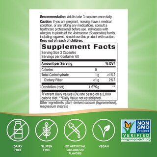 Foto 2 | Suplemento De Raíz De Diente De León De Nature's Way 180 Cápsulas - Venta Internacional.
