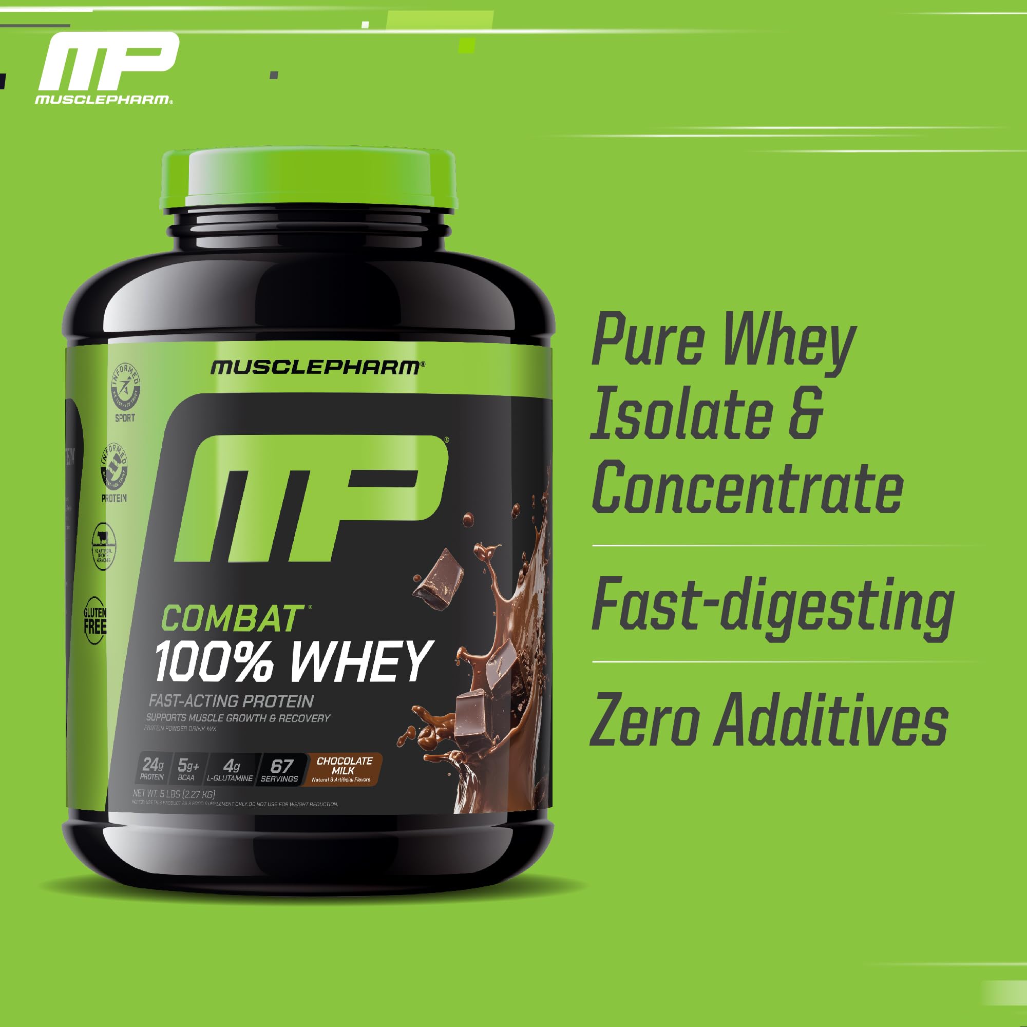 Foto 5 pulgar | Proteína De Suero En Polvo Musclepharm Combat 100% Chocolate 2,27 Kg - Venta Internacional.