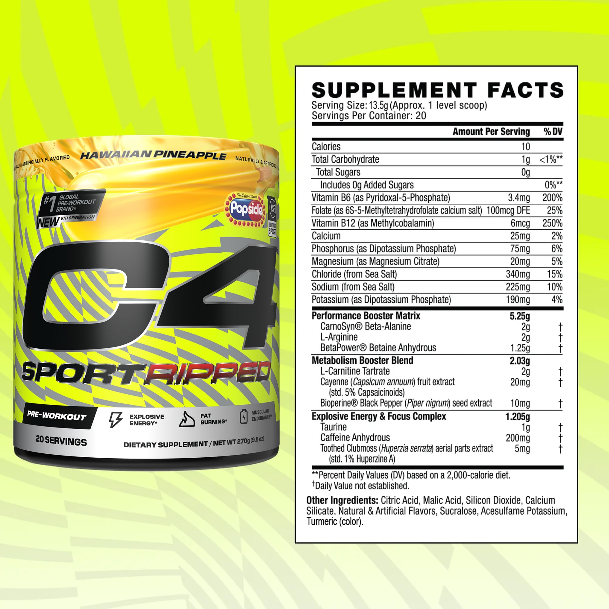 Foto 8 pulgar | Polvo Preentrenamiento Cellucor C4 Ripped Sport, 20 Porciones - Venta Internacional.