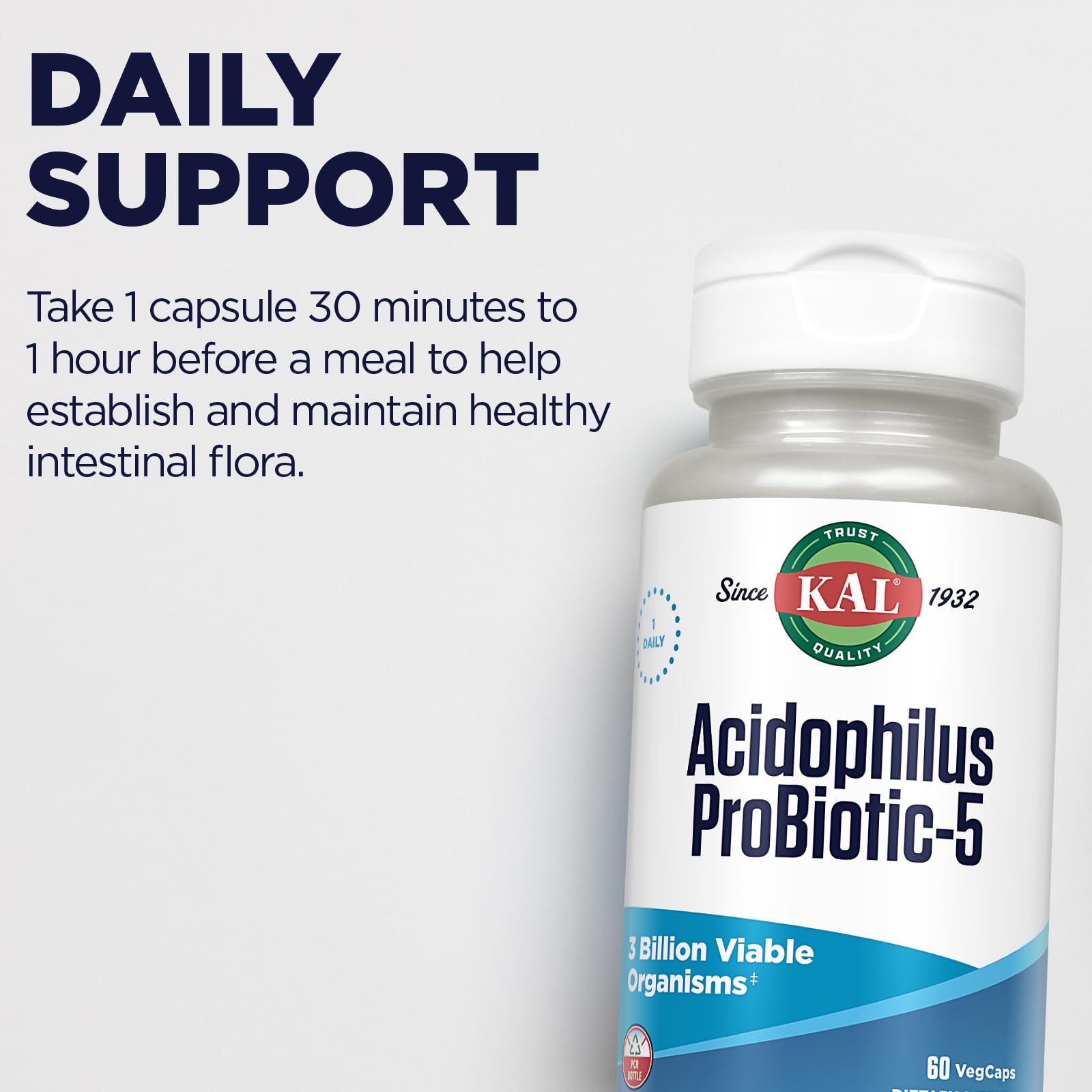 Foto 5 pulgar | Suplemento Kal Acidophilus Tablets Probiotic-5 3b 60 Tabletas - Venta Internacional.