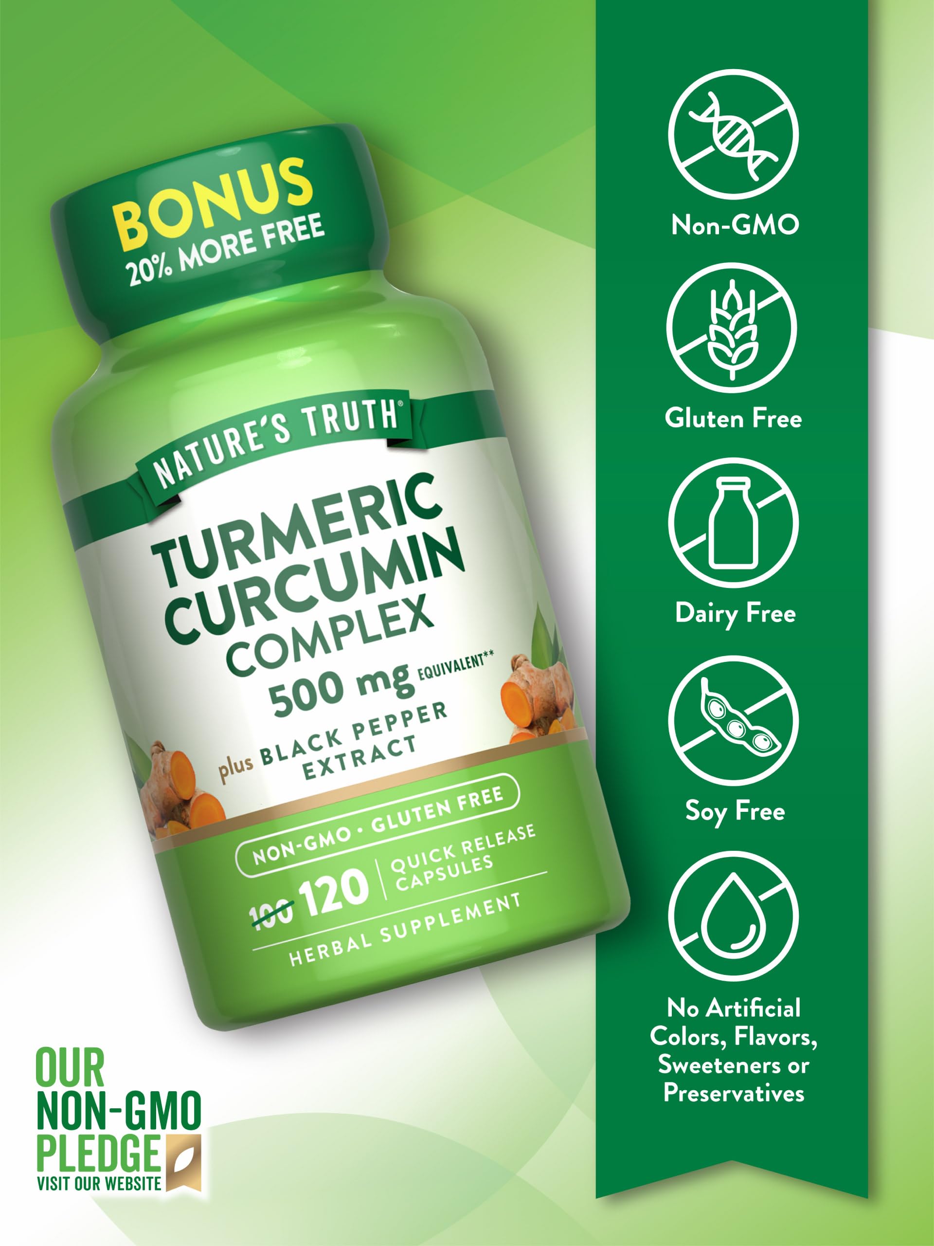Foto 4 pulgar | Suplemento Nature's Truth, Cúrcuma Y Curcumina, 500 Mg, 120 Cápsulas - Venta Internacional.