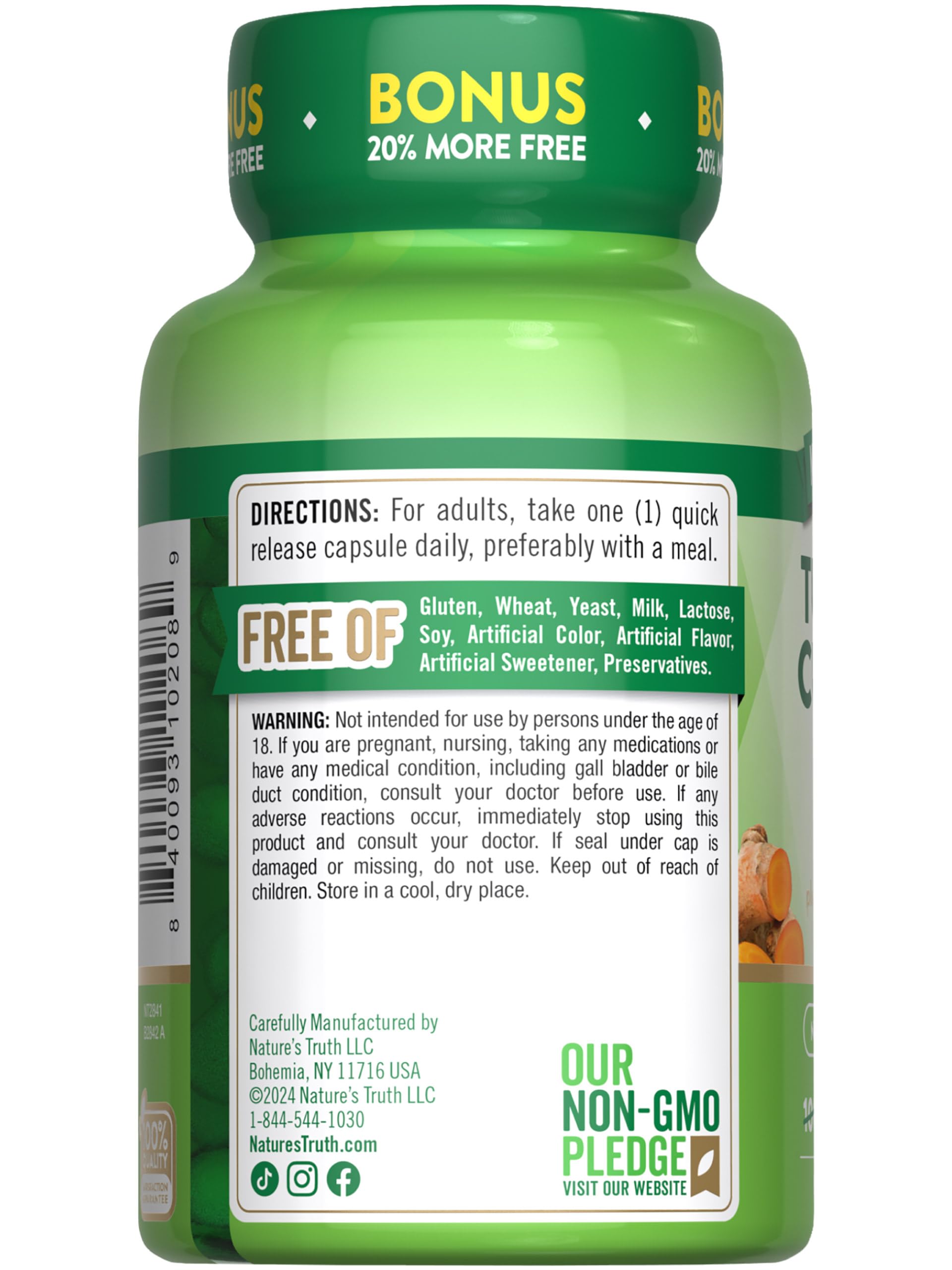 Foto 8 pulgar | Suplemento Nature's Truth, Cúrcuma Y Curcumina, 500 Mg, 120 Cápsulas - Venta Internacional.