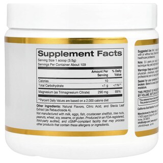 Foto 2 | Bebida De Magnesio En Polvo California Gold Nutrition 380g - Venta Internacional.