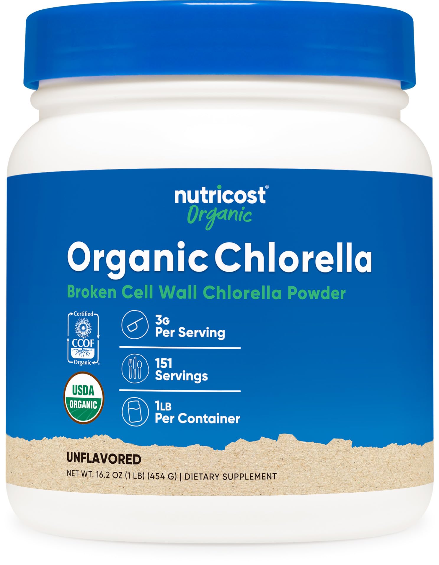 Foto 2 pulgar | Suplemento Nutricost De Clorella Orgánica En Polvo 473 Ml, 3 G/porción - Venta Internacional.