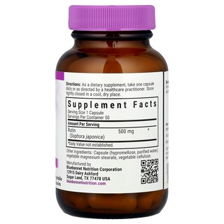 Foto 2 | Suplemento Bluebonnet Nutrition Rutin 500 Mg 50 Cápsulas - Venta Internacional.