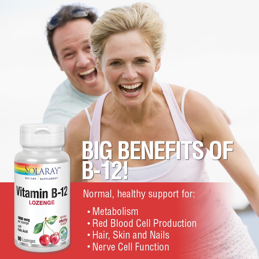 Foto 5 pulgar | Suplemento Solaray De Vitamina B-12, 1000 Mcg, Pastillas, 90 Comprimidos - Venta Internacional.