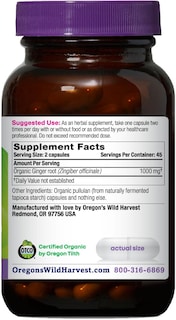 Foto 2 | Cápsulas De Jengibre Oregon's Wild Harvest 1000 Mg 90 Unidades - Venta Internacional.