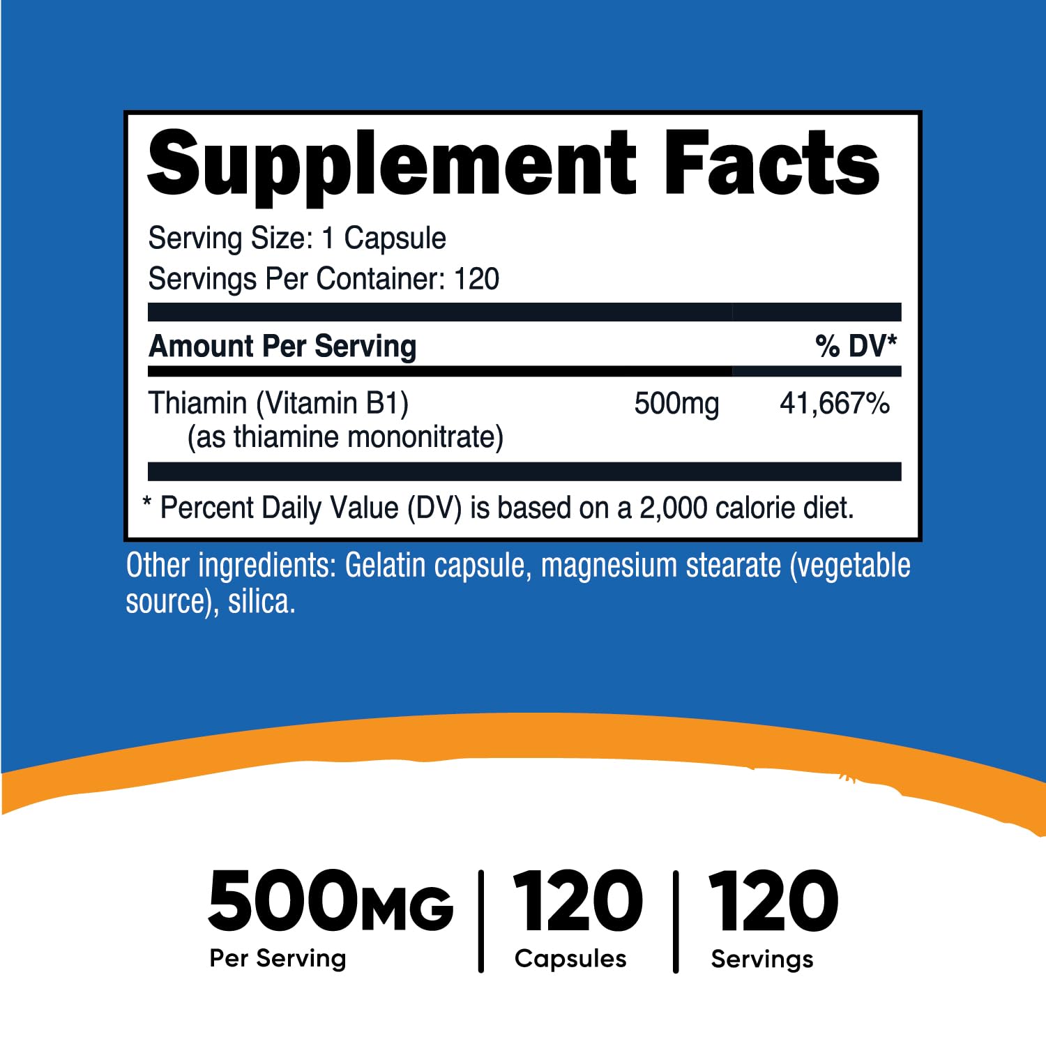 Foto 3 pulgar | Suplemento Nutricost De Vitamina B1 (tiamina) 500 Mg 120 Cápsulas - Venta Internacional.