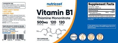 Foto 5 | Suplemento Nutricost De Vitamina B1 (tiamina) 500 Mg 120 Cápsulas - Venta Internacional.