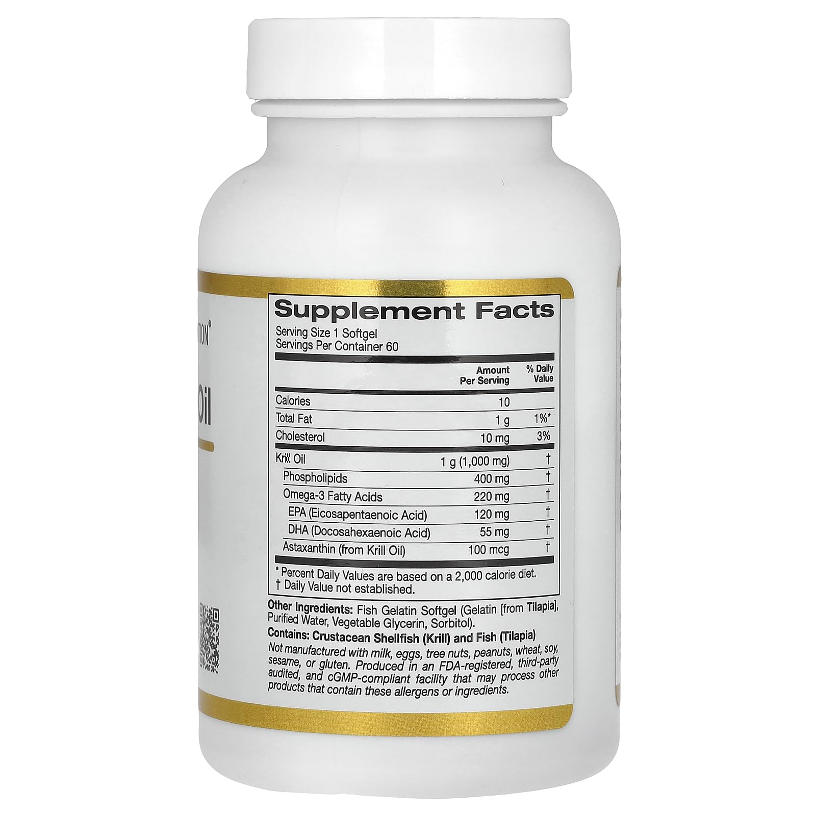 Foto 3 pulgar | Aceite De Krill California Gold Nutrition 1000 Mg 60 Cápsulas Blandas - Venta Internacional.