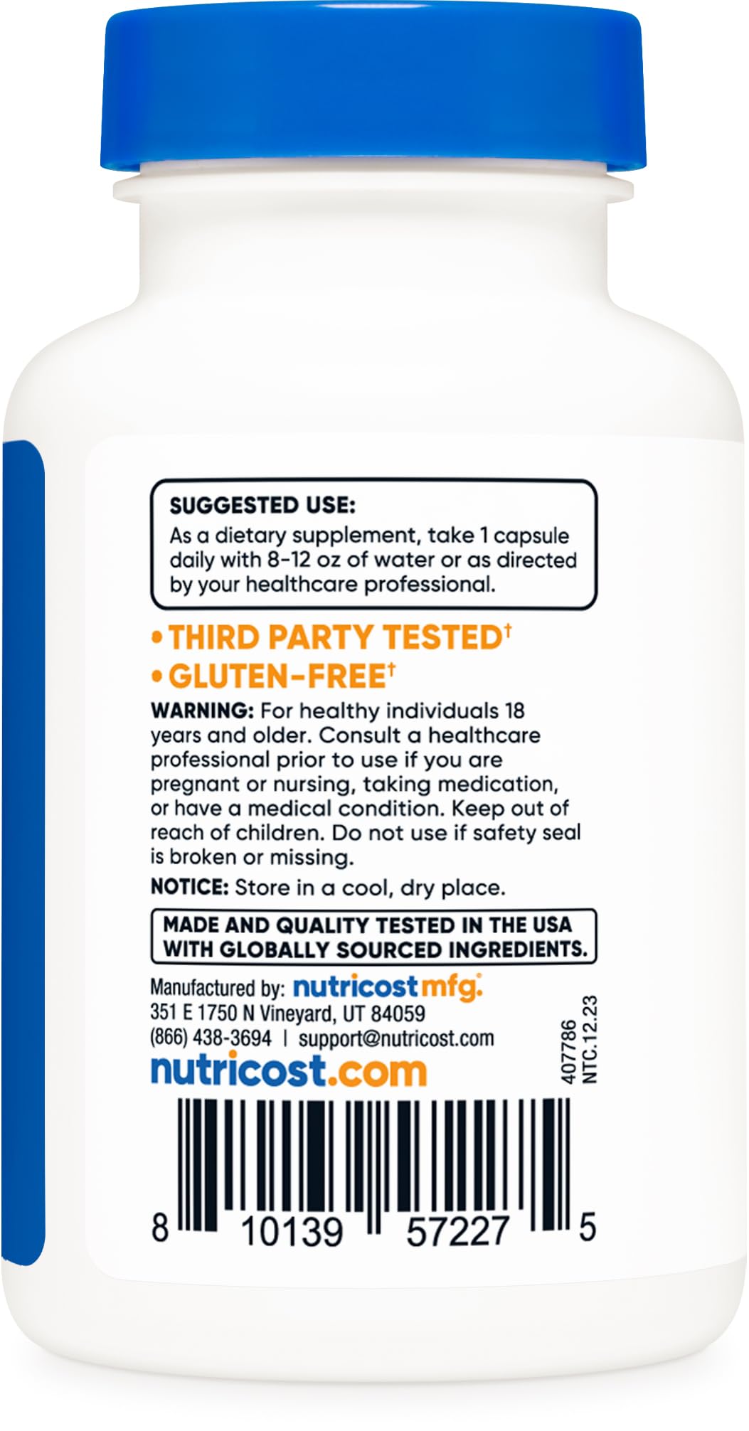Foto 5 pulgar | Suplemento Nutricost Pqq (pirroloquinolina Quinona) 20 Mg 60 Cápsulas - Venta Internacional.