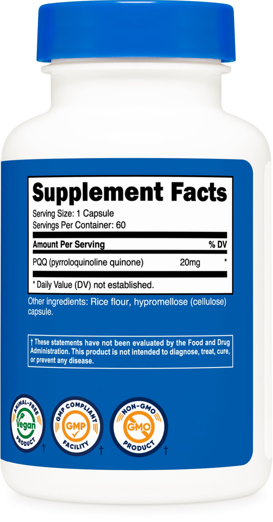 Foto 6 pulgar | Suplemento Nutricost Pqq (pirroloquinolina Quinona) 20 Mg 60 Cápsulas - Venta Internacional.