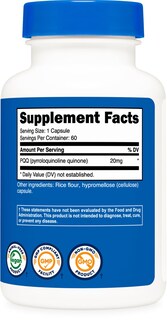 Foto 5 | Suplemento Nutricost Pqq (pirroloquinolina Quinona) 20 Mg 60 Cápsulas - Venta Internacional.