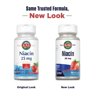 Foto 4 | Suplemento Kal De Niacina, 25 Mg, Tabletas, Sabor A Fresa, 200 Unidades - Venta Internacional.