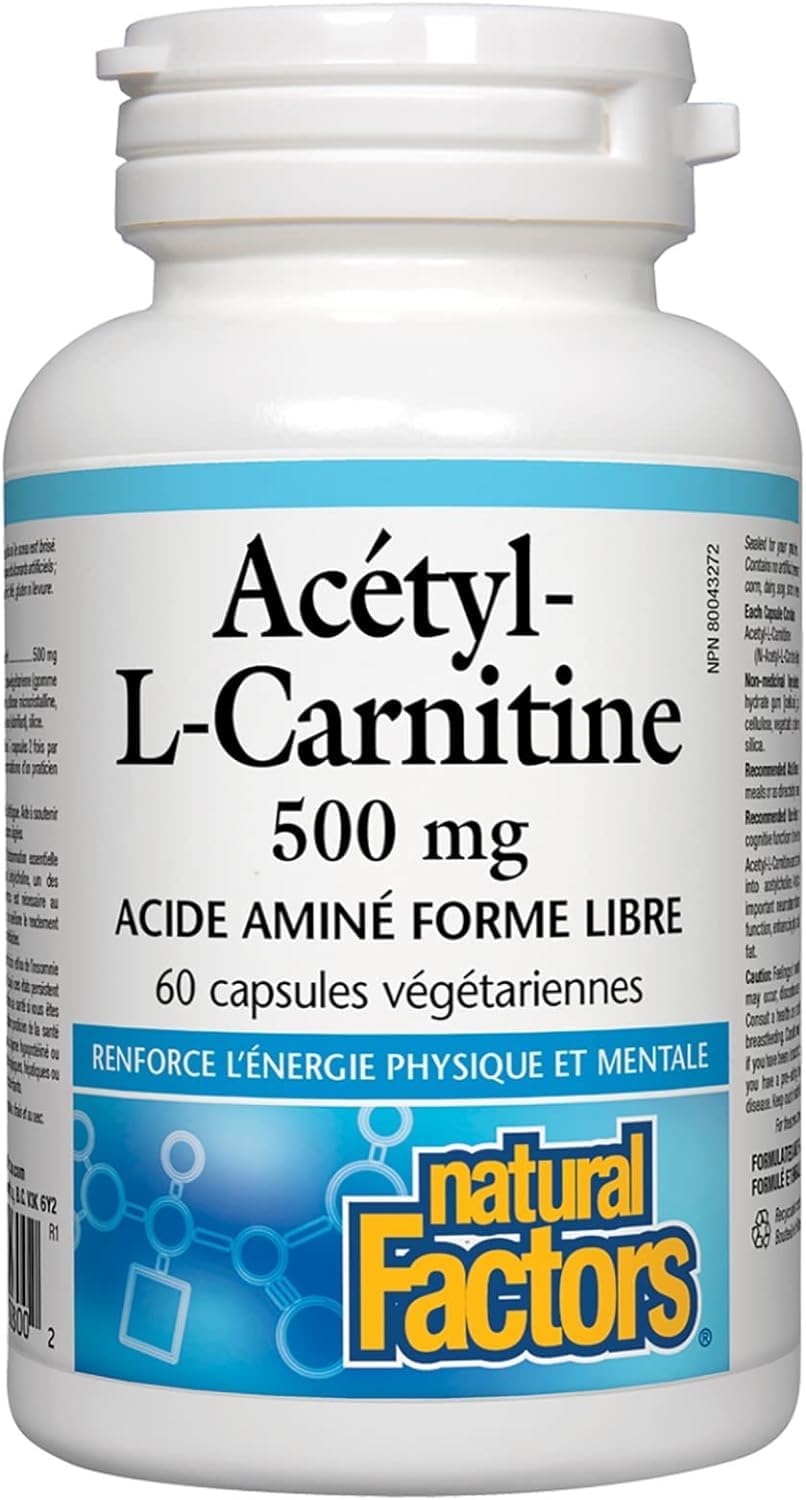 Foto 4 pulgar | Suplemento Natural Factors Acetil L-carnitina 500 Mg 60 Cápsulas - Venta Internacional.