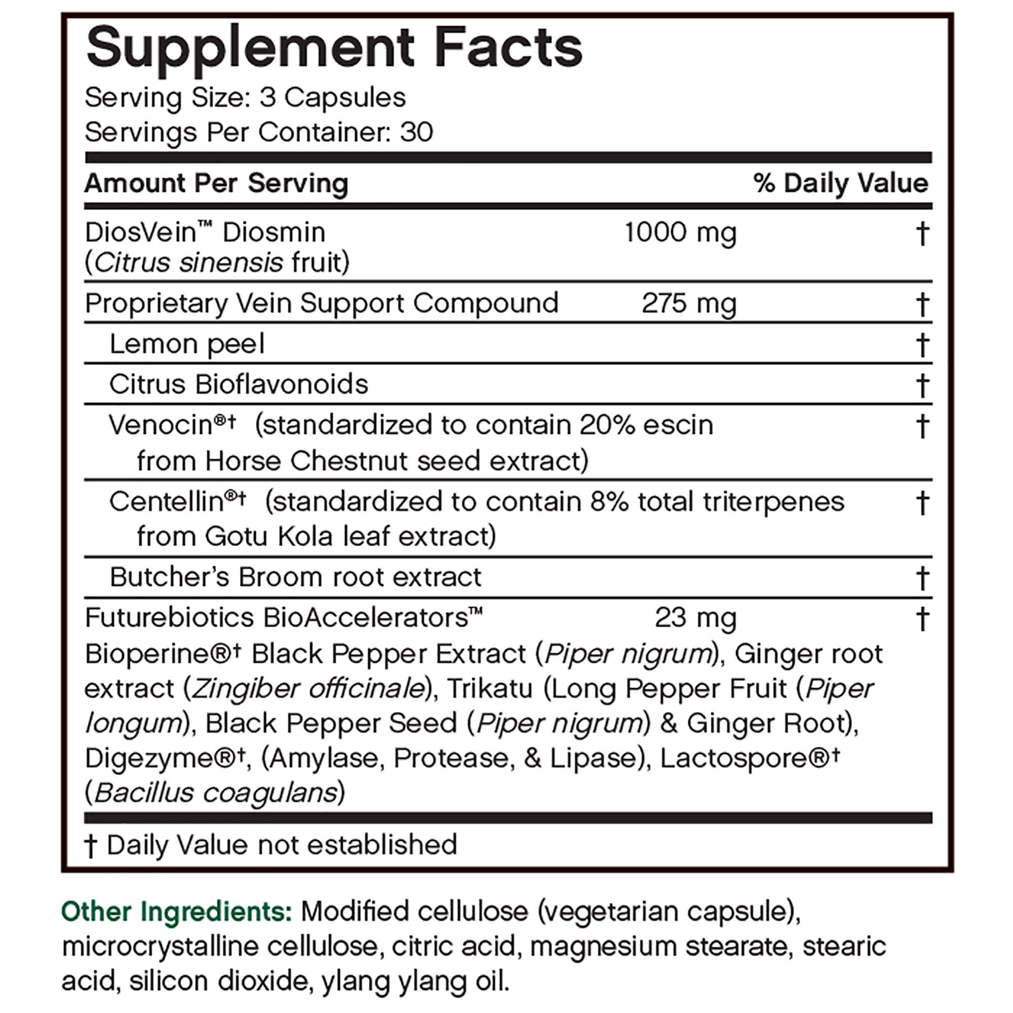 Foto 8 pulgar | Suplemento Futurebiotics Veinfactors 90 Cápsulas Vegetarianas - Venta Internacional.