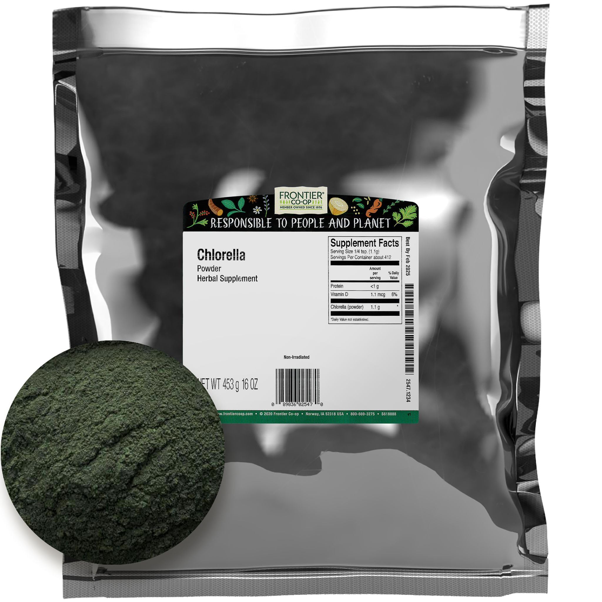 Foto 2 pulgar | Chlorella En Polvo Frontier Bulk 473 Ml - Venta Internacional.