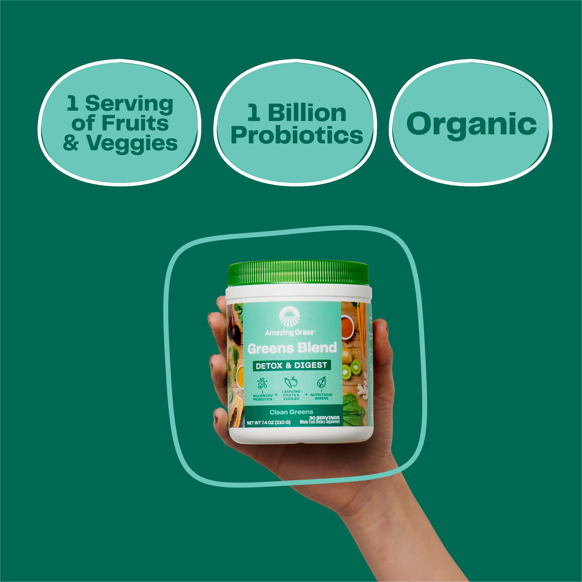 Foto 3 pulgar | Suplemento Amazing Grass Greens Superfood Detox & Digest - Venta Internacional.