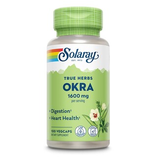Foto 1 | Suplemento Solaray Okra Fruit 1600 Mg De Fibra Soluble, 100 Cápsulas Vegetales - Venta Internacional.