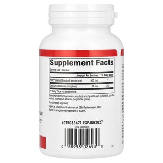 Foto 2 | Membrana De Cáscara De Huevo Natural Supplement Natural Factors, 60 Cápsulas - Venta Internacional.