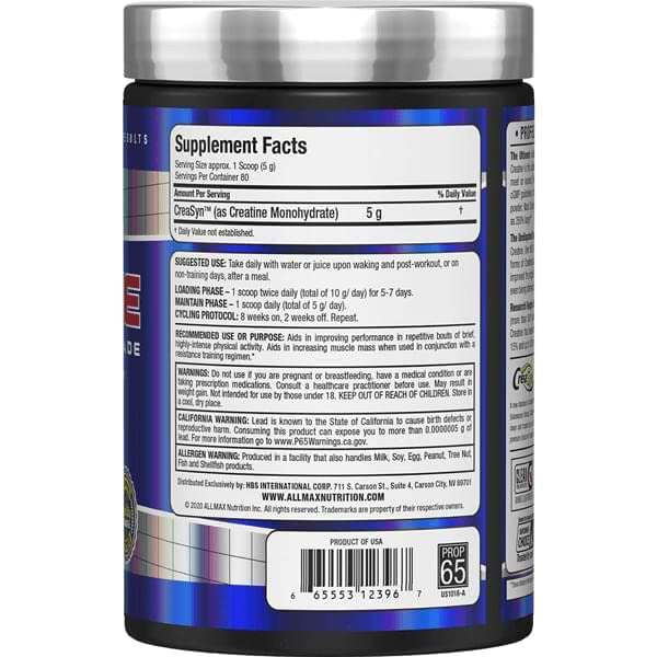 Foto 6 pulgar | Suplemento Allmax Essentials Creatine 400 G En Polvo Vegano - Venta Internacional.