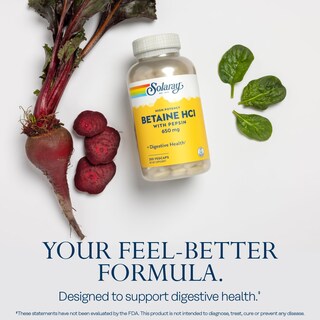 Foto 3 | Suplemento Solaray Betaína Hcl Con Pepsina 250 Cápsulas Vegetales - Venta Internacional.