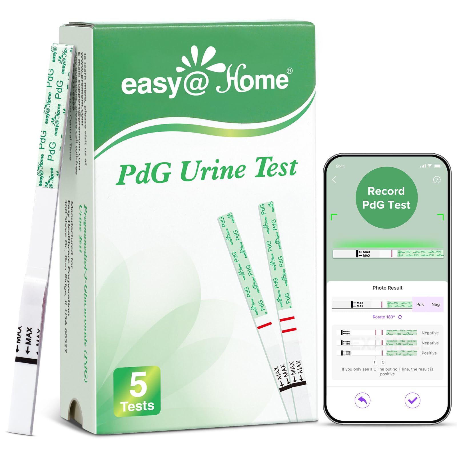 Foto 1 | Tiras Reactivas De Progesterona Easy @home Pdg Para Ovulación, Paquete De 5 - Venta Internacional.