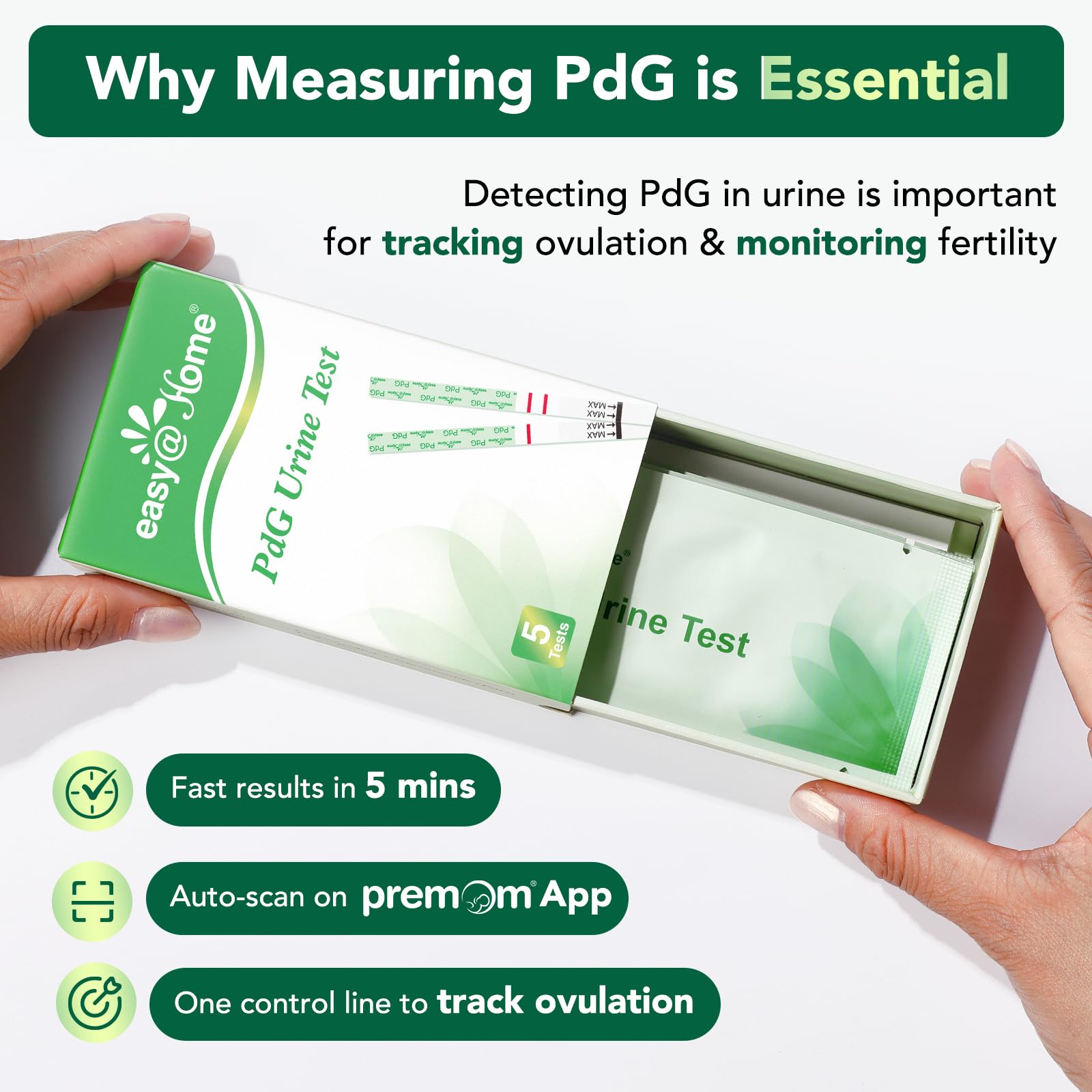Foto 3 | Tiras Reactivas De Progesterona Easy @home Pdg Para Ovulación, Paquete De 5 - Venta Internacional.