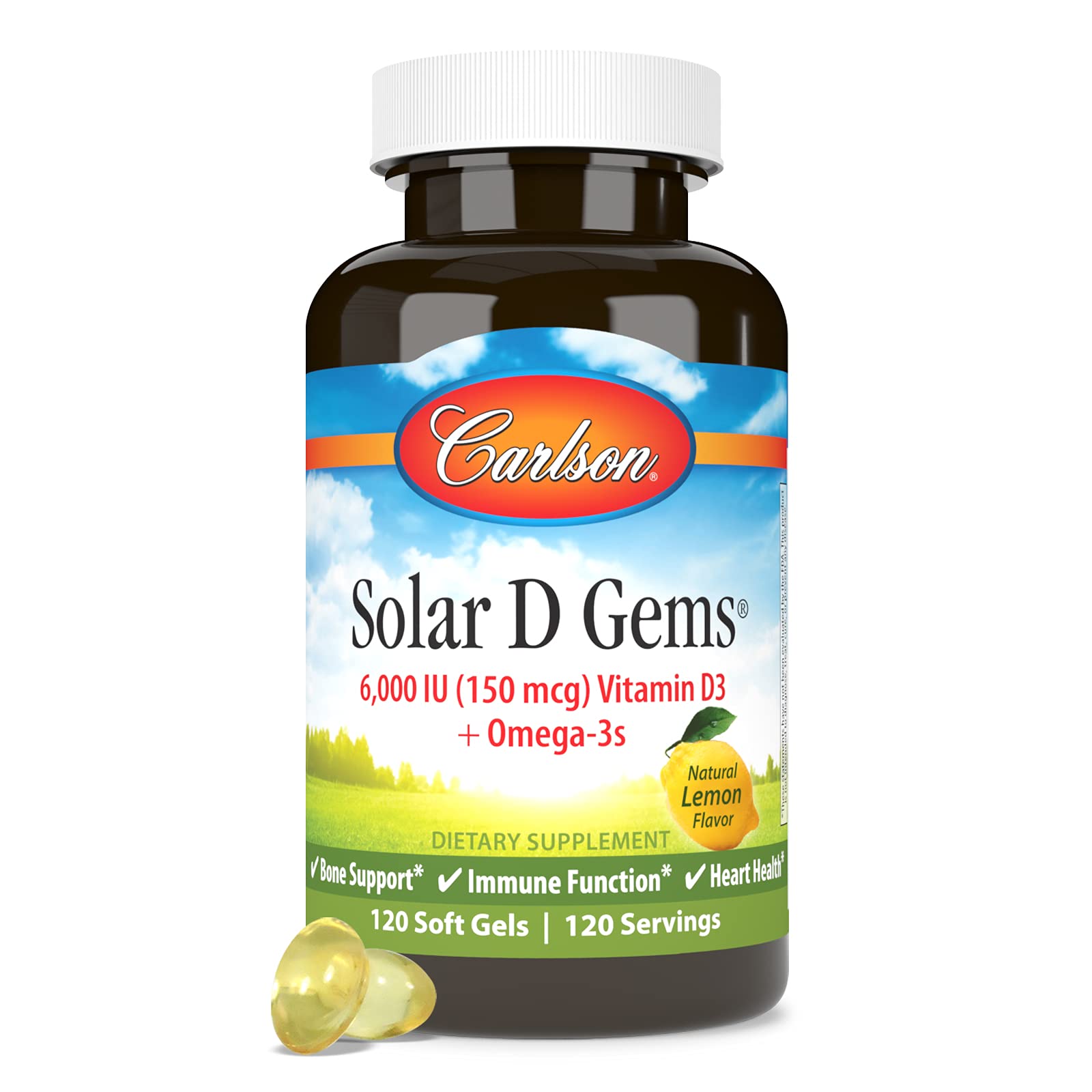 Foto 6 pulgar | Suplemento Carlson Solar D Gems Con Vitamina D3, 6000 Ui, 120 Cápsulas Blandas - Venta Internacional.