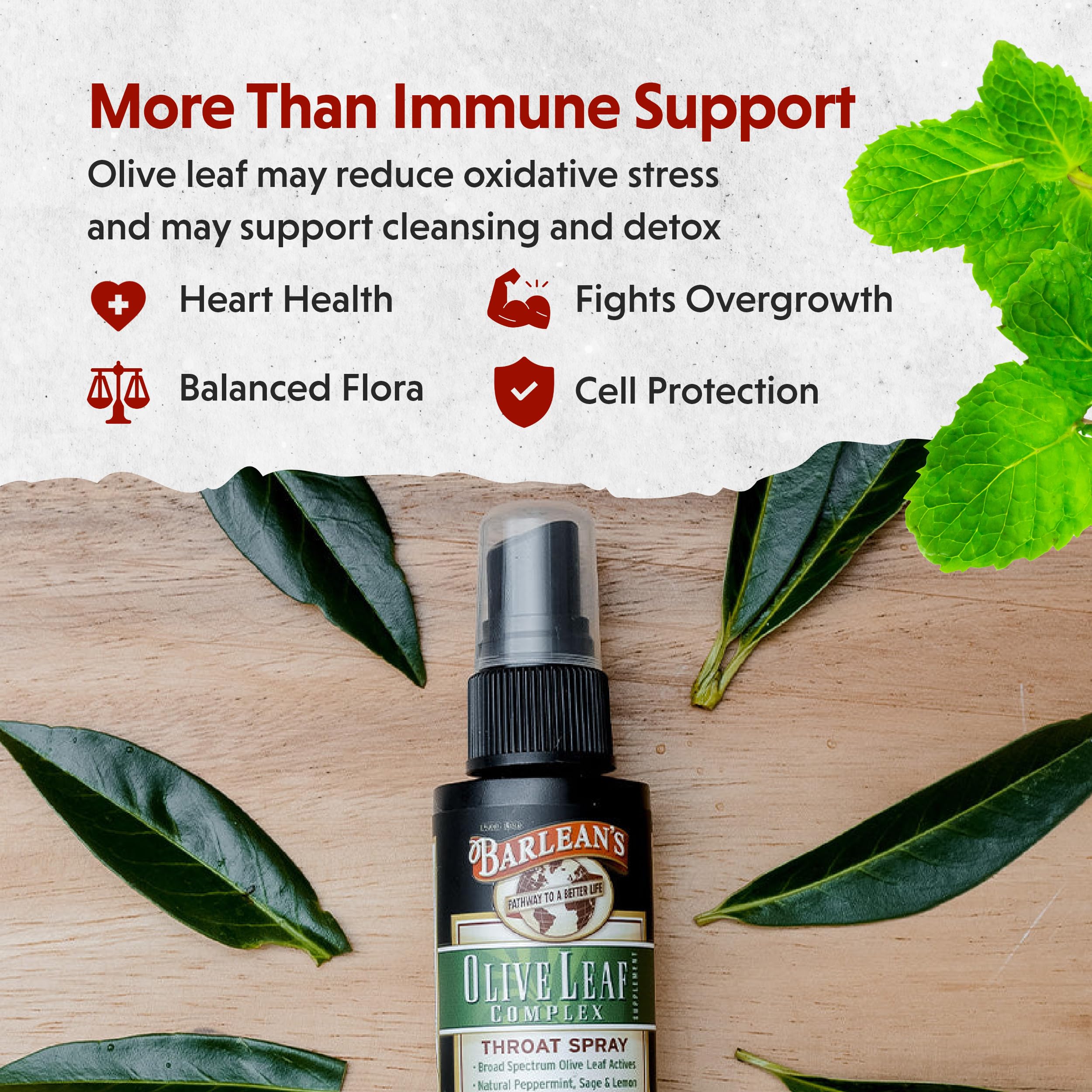 Foto 5 pulgar | Spray Para Garganta Barlean's Olive Leaf Complex, 44 Ml, Con Menta - Venta Internacional.