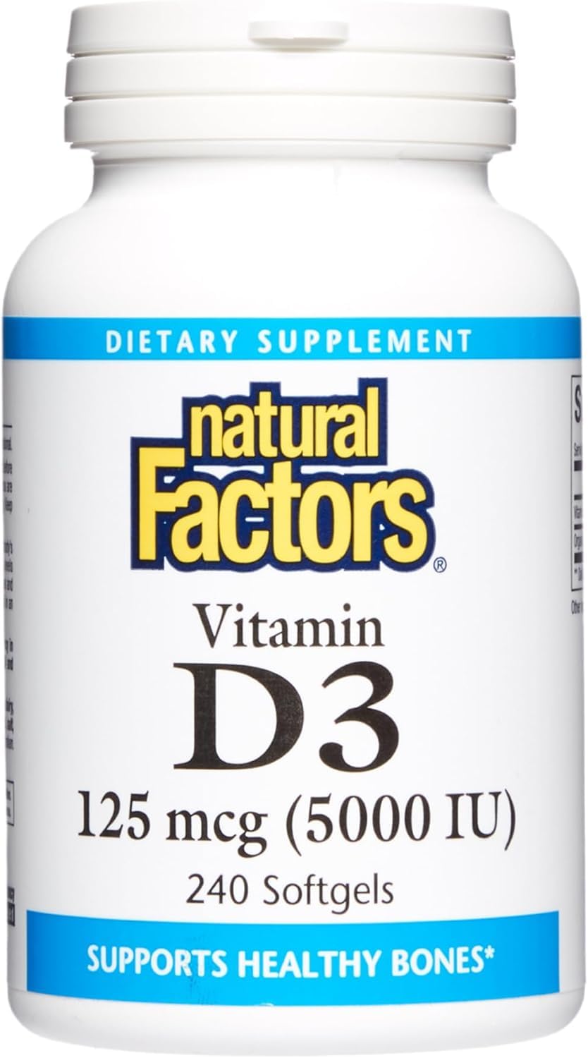 Foto 2 pulgar | Suplemento De Vitamina D3 De Natural Factors, 5000 Ui, 240 Cápsulas Blandas - Venta Internacional.